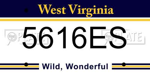 5616ES West Virginia License Plate