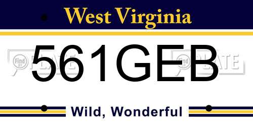 561GEB West Virginia License Plate