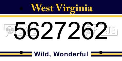 5627262 West Virginia License Plate