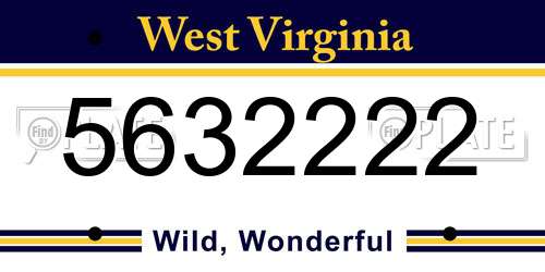 5632222 West Virginia License Plate