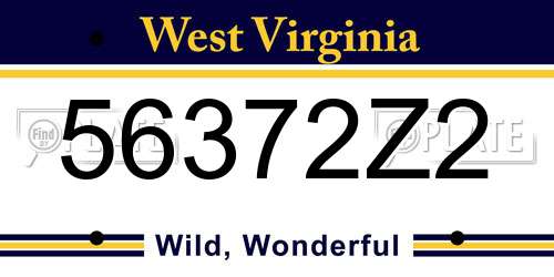 56372Z2 West Virginia License Plate
