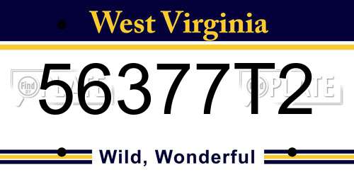 56377T2 West Virginia License Plate