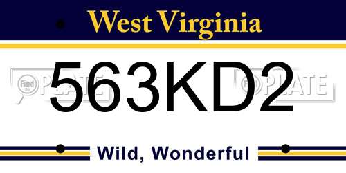 563KD2 West Virginia License Plate
