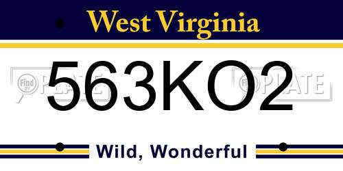 563KO2 West Virginia License Plate