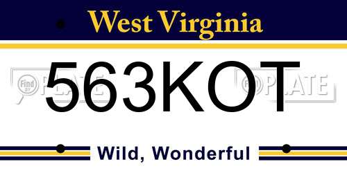 563KOT West Virginia License Plate