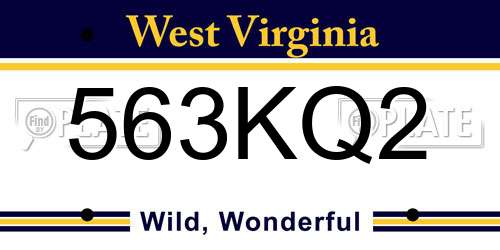 563KQ2 West Virginia License Plate