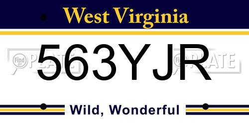 563YJR West Virginia License Plate