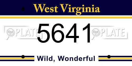 5641 West Virginia License Plate