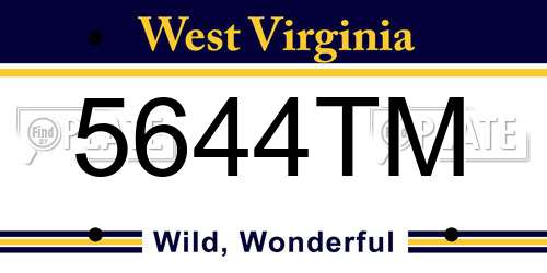 5644TM West Virginia License Plate