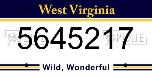 5645217 West Virginia License Plate