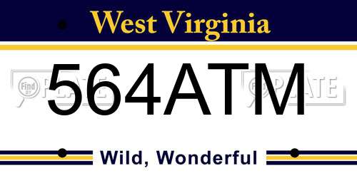 564ATM West Virginia License Plate