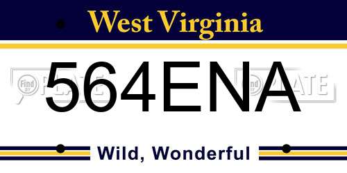 564ENA West Virginia License Plate