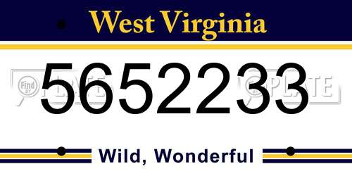 5652233 West Virginia License Plate