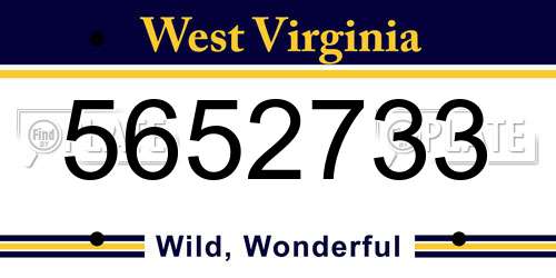 5652733 West Virginia License Plate
