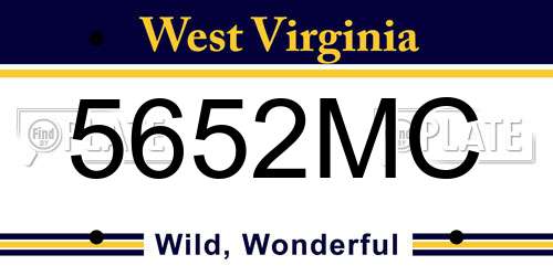 5652MC West Virginia License Plate