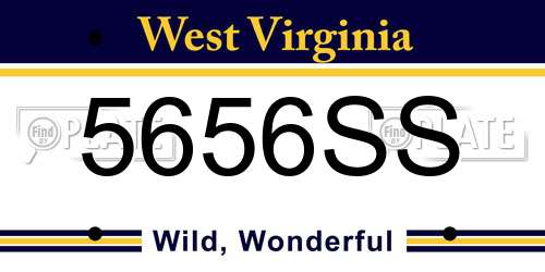 5656SS West Virginia License Plate