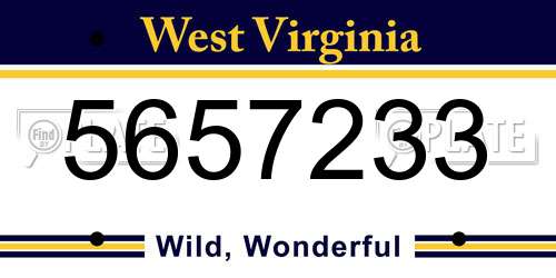 5657233 West Virginia License Plate