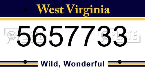 5657733 West Virginia License Plate