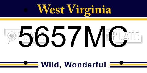 5657MC West Virginia License Plate