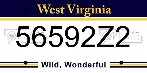 56592Z2 West Virginia License Plate