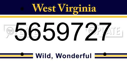 5659727 West Virginia License Plate