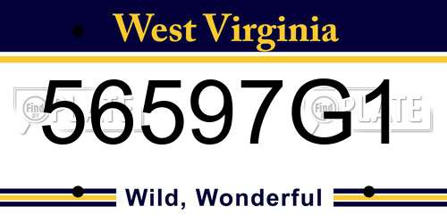56597G1 West Virginia License Plate