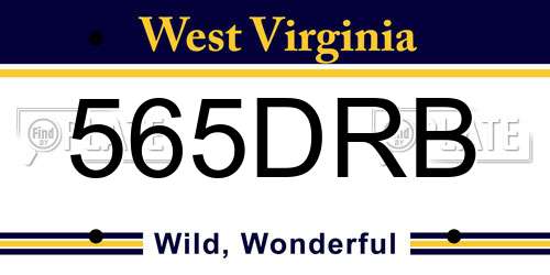 565DRB West Virginia License Plate
