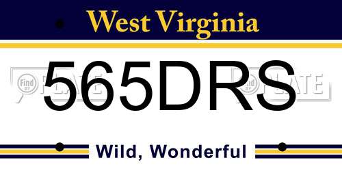 565DRS West Virginia License Plate