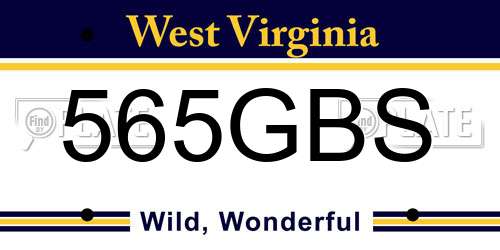 565GBS West Virginia License Plate