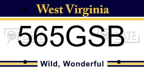 565GSB West Virginia License Plate