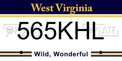 565KHL West Virginia License Plate