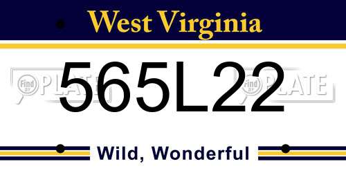 565L22 West Virginia License Plate