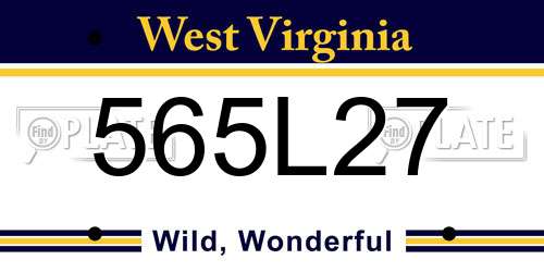 565L27 West Virginia License Plate