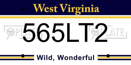 565LT2 West Virginia License Plate