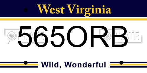 565ORB West Virginia License Plate