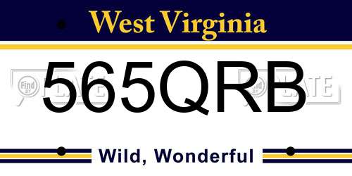 565QRB West Virginia License Plate
