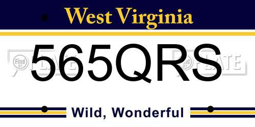 565QRS West Virginia License Plate