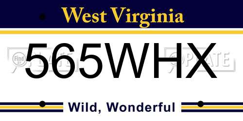 565WHX West Virginia License Plate