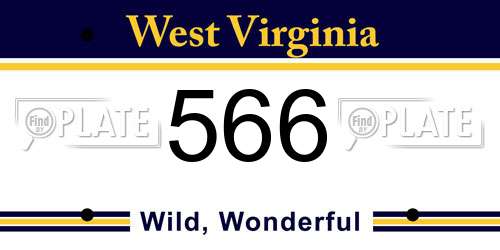 566 West Virginia License Plate