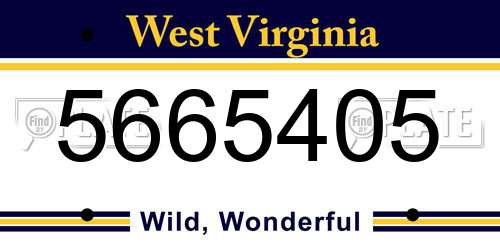 5665405 West Virginia License Plate