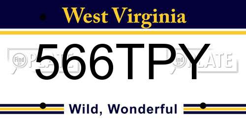 566TPY West Virginia License Plate