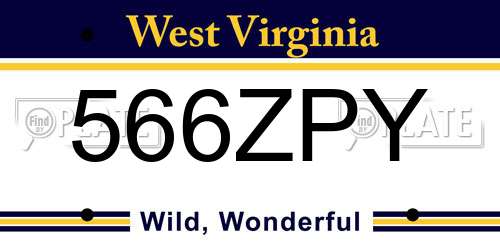 566ZPY West Virginia License Plate