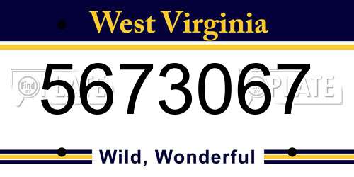 5673067 West Virginia License Plate