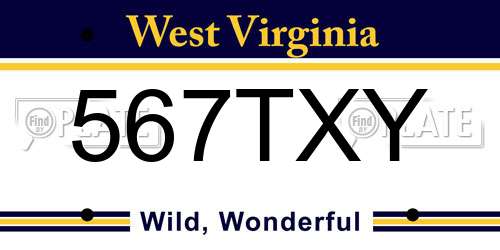 567TXY West Virginia License Plate