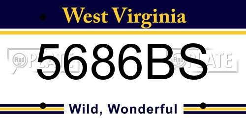 5686BS West Virginia License Plate