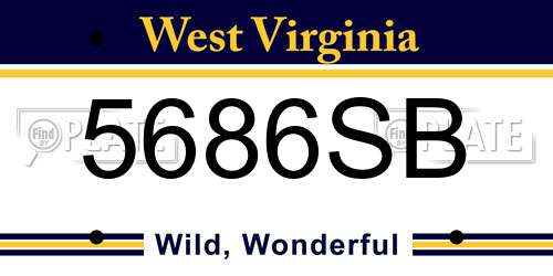 5686SB West Virginia License Plate