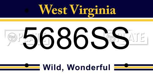 5686SS West Virginia License Plate