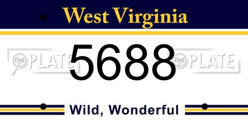 5688 West Virginia License Plate