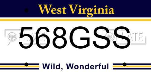 568GSS West Virginia License Plate