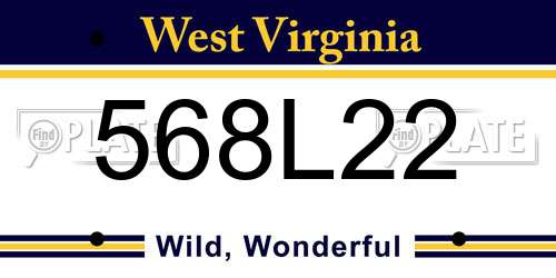 568L22 West Virginia License Plate